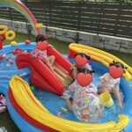 みんなで水遊び
